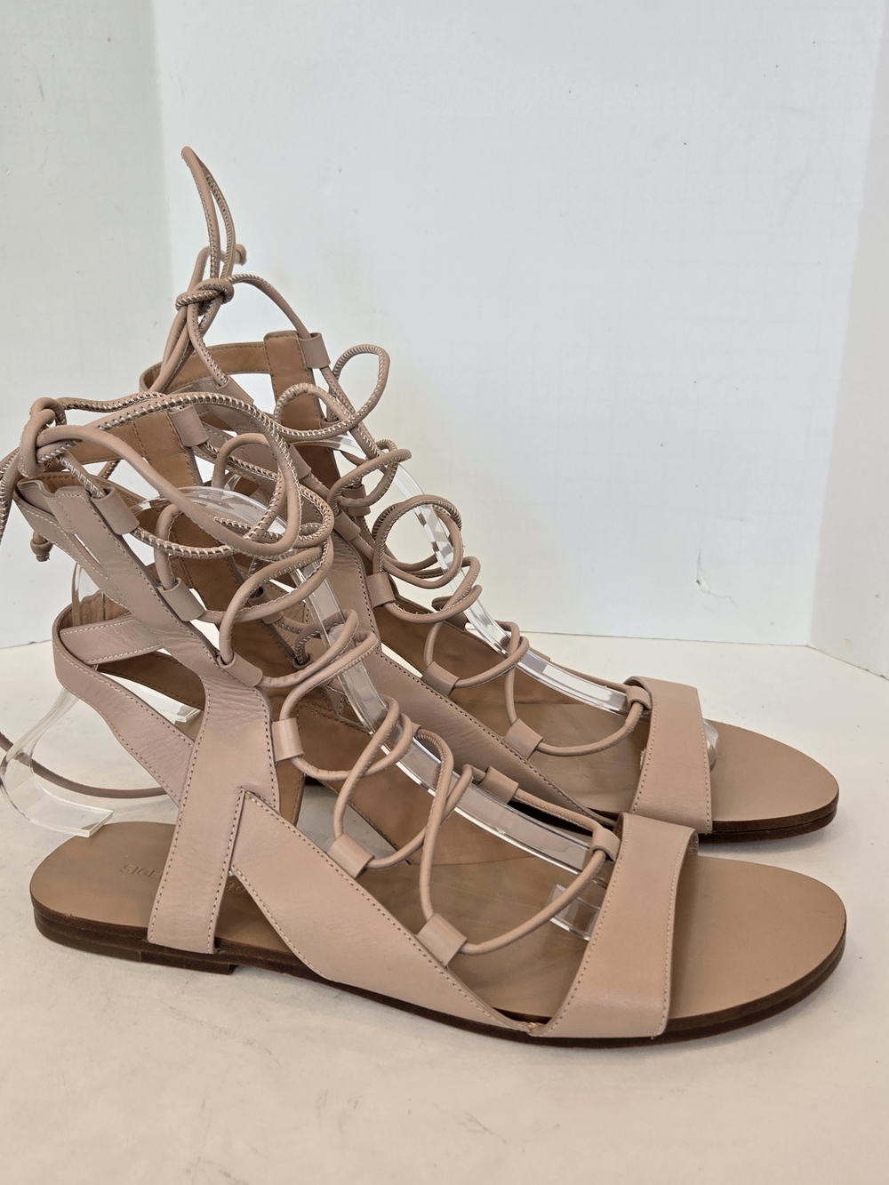 Sigerson Morrison Blush Lace-Up Gladiator Sandals